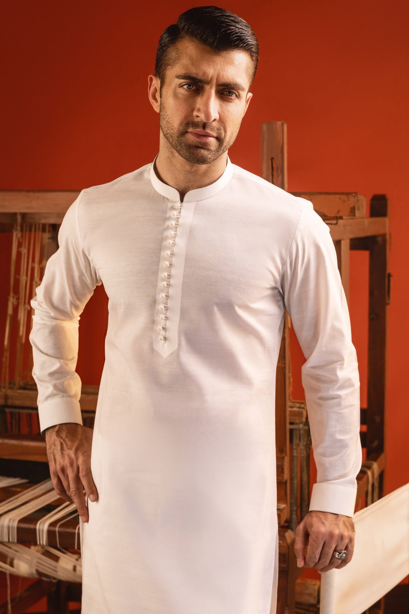 ROME - WHITE COTTON KURTA TROUSER