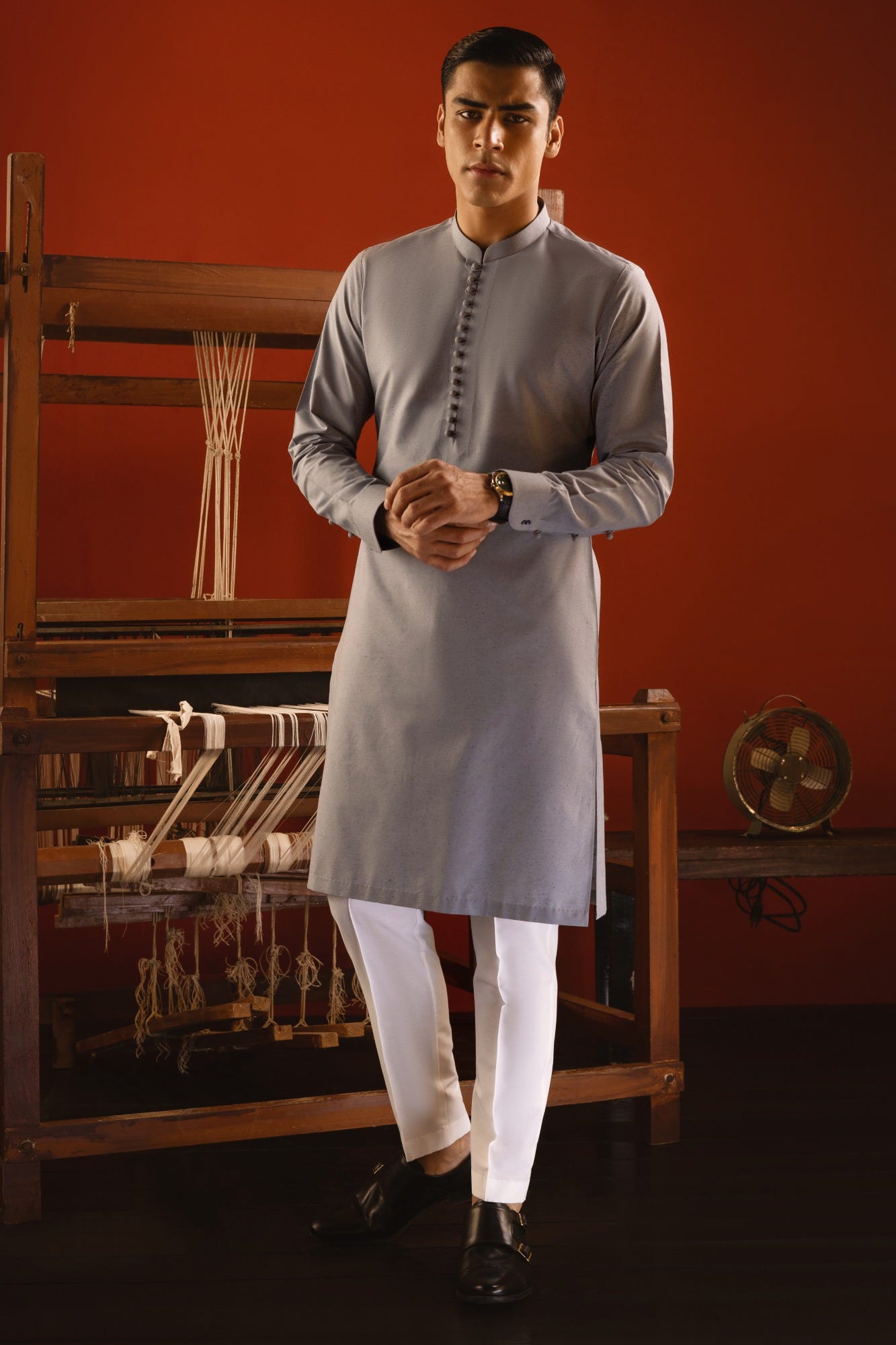 SAINT PETERSBURG - GREY COTTON KURTA TROUSER