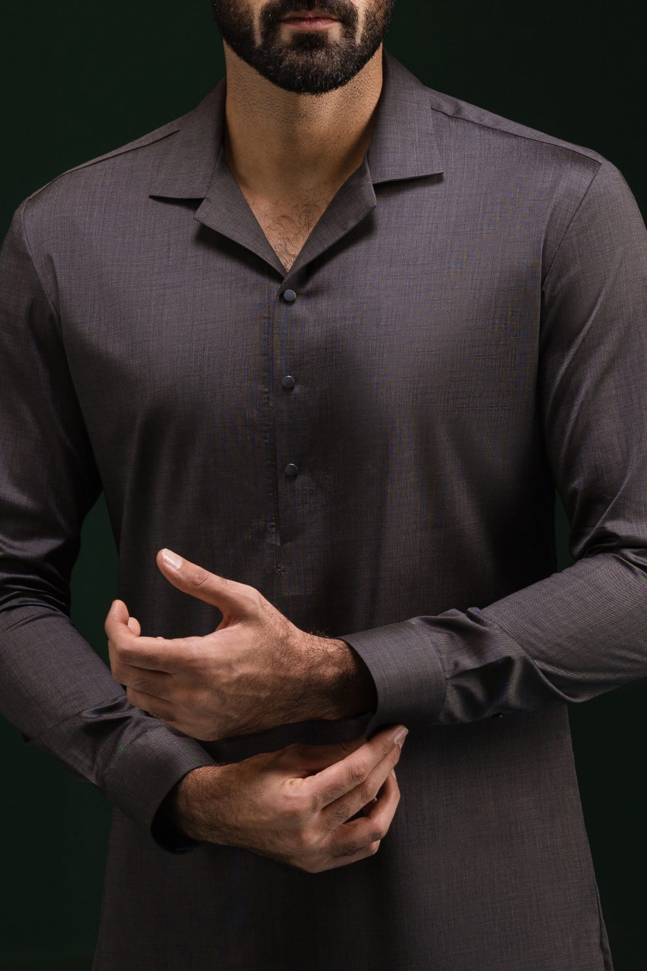 SALTA - CHARCOAL COTTON KURTA TROUSER