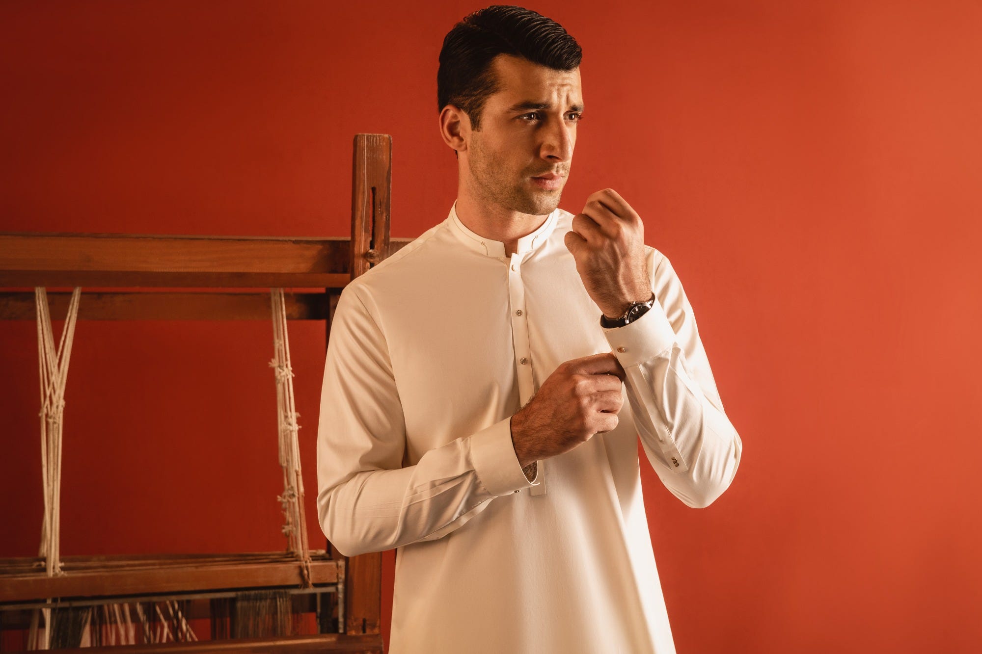 SANTORINI - CREAM COTTON KURTA TROUSER