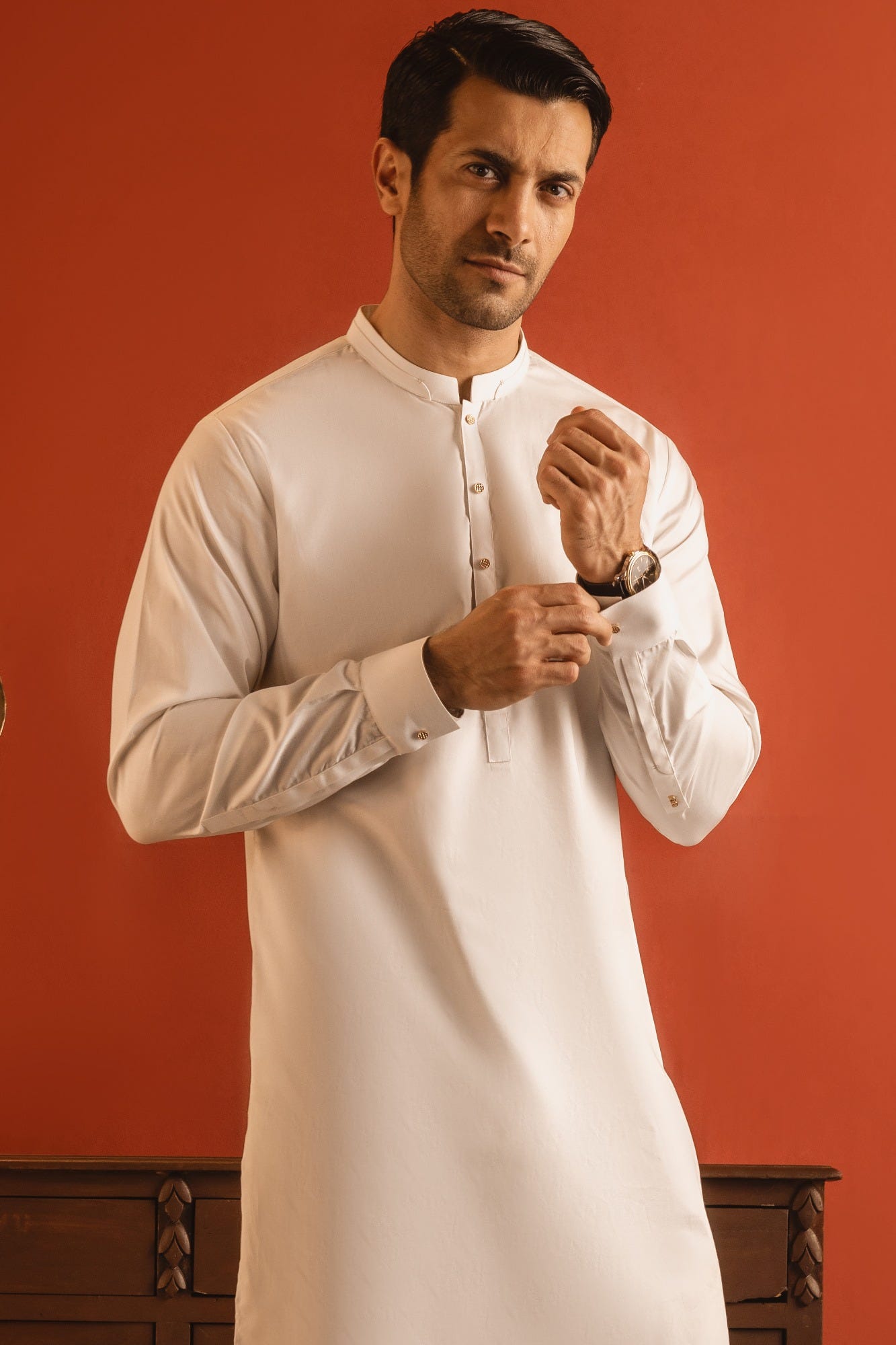 SANTORINI - PEARL WHITE COTTON KURTA TROUSER