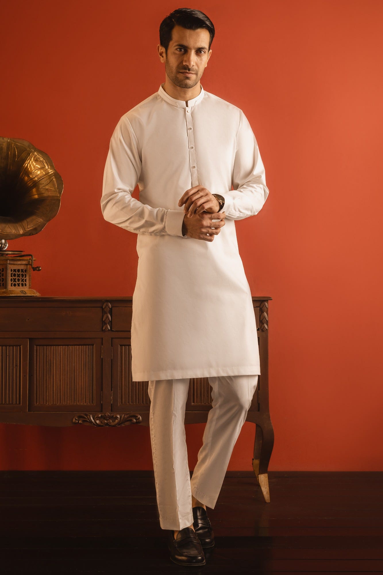SANTORINI - PEARL WHITE COTTON KURTA TROUSER
