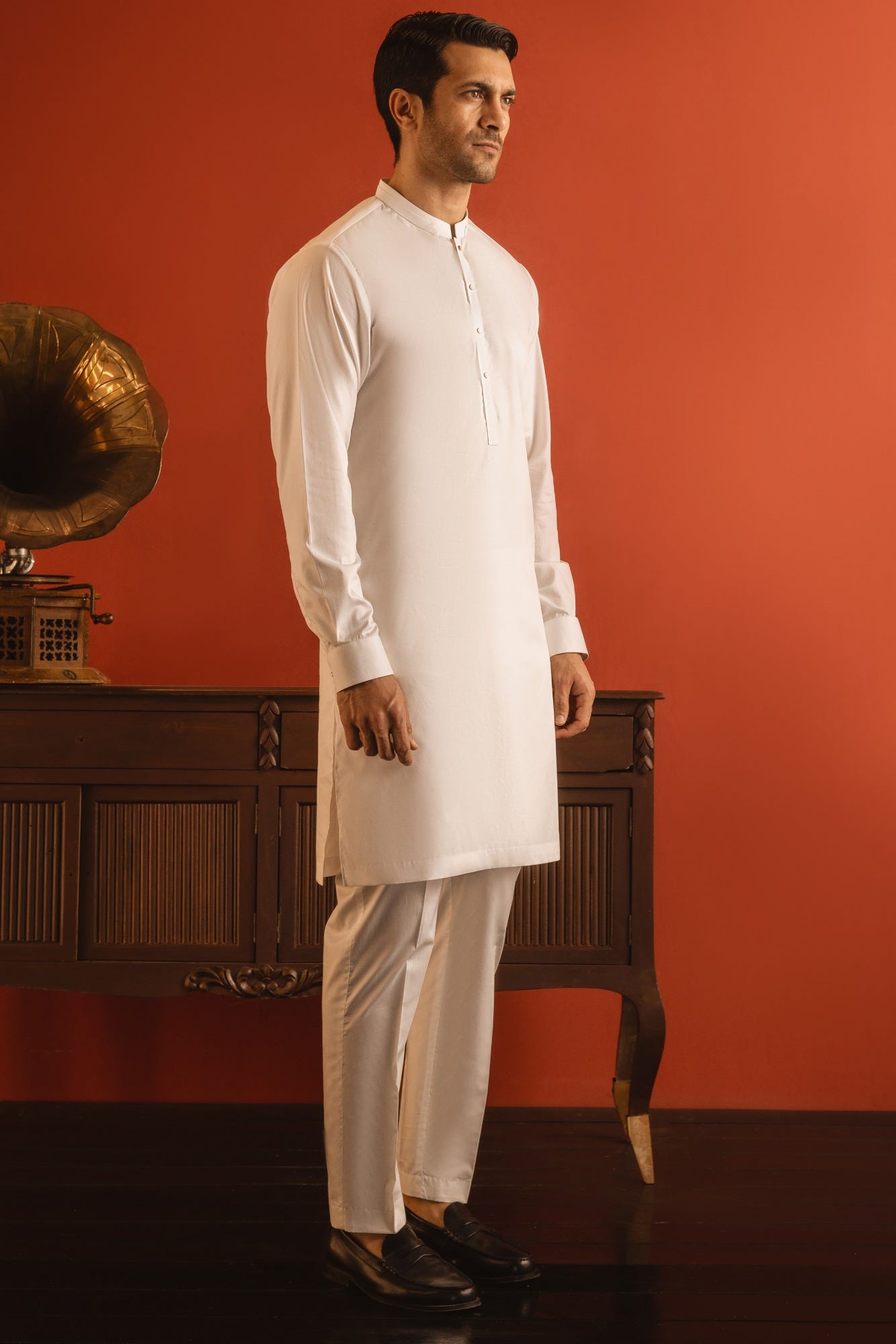 SANTORINI - PEARL WHITE COTTON KURTA TROUSER