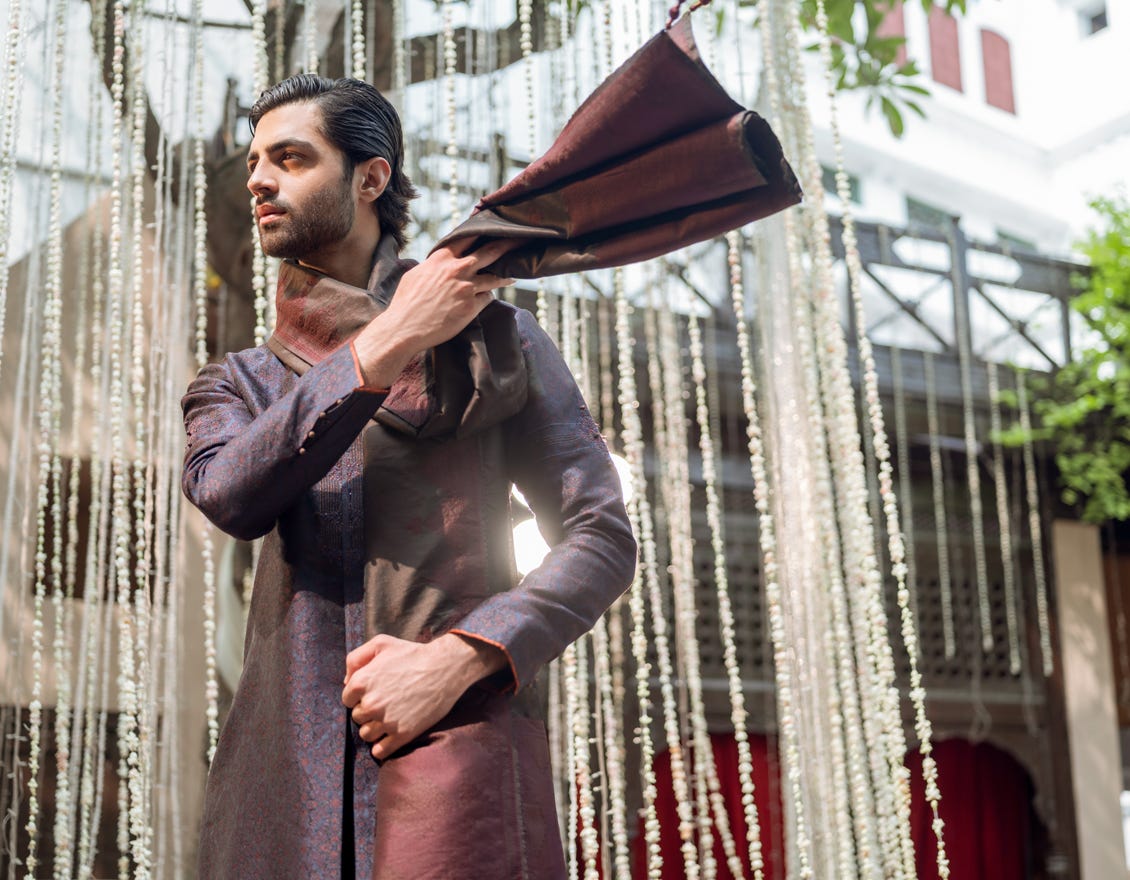 Chocolate Brown Blended Men Shawl | Jjid-Shawl-9315-A