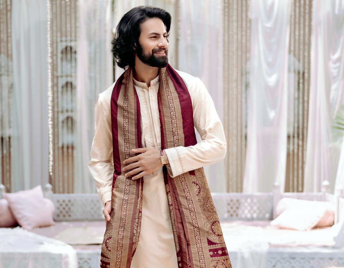 Maroon Blended Men Shawl | Jjid-Shawl-9316