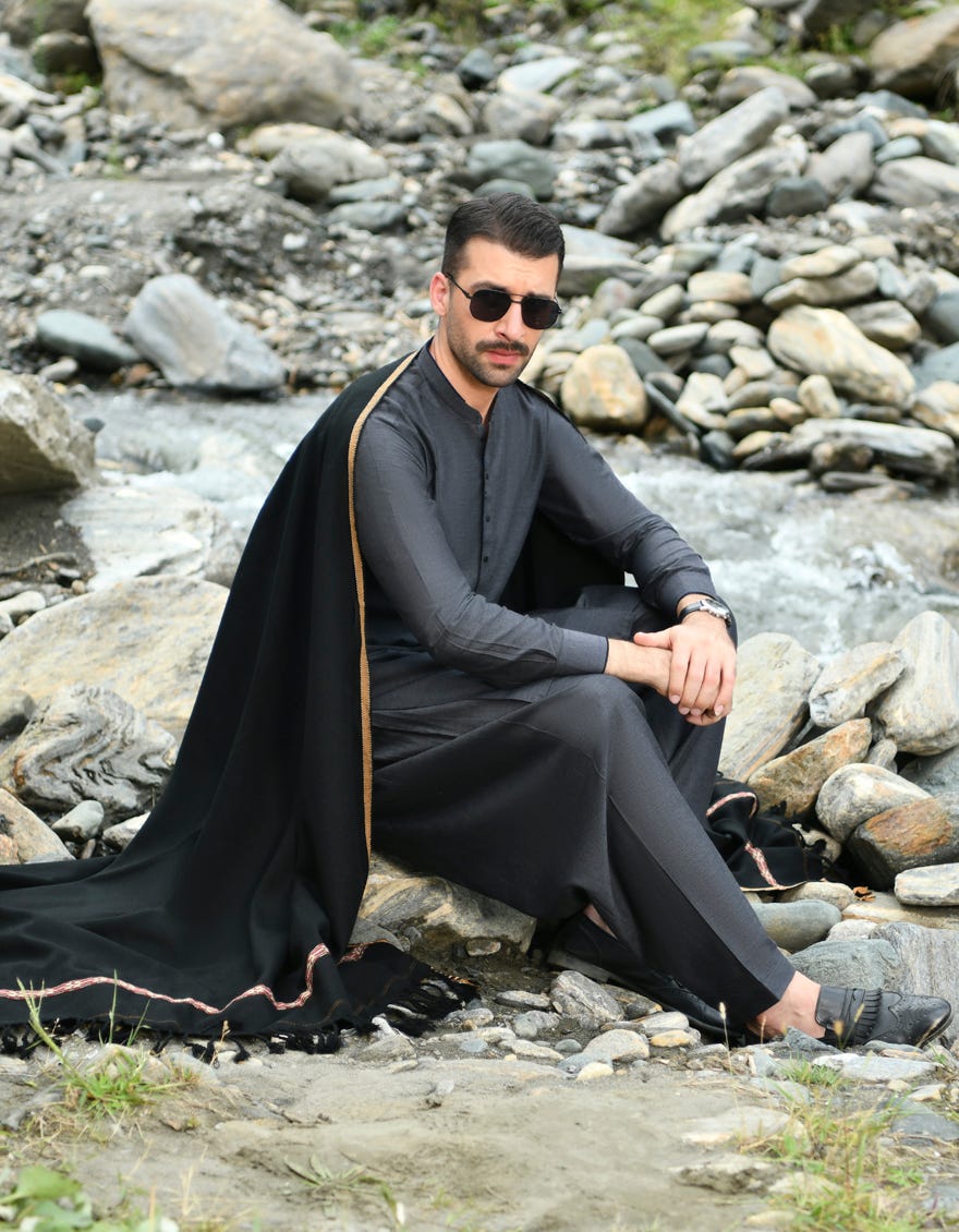 BLACK MEN SHAWL | JJID-SHW-22-0004