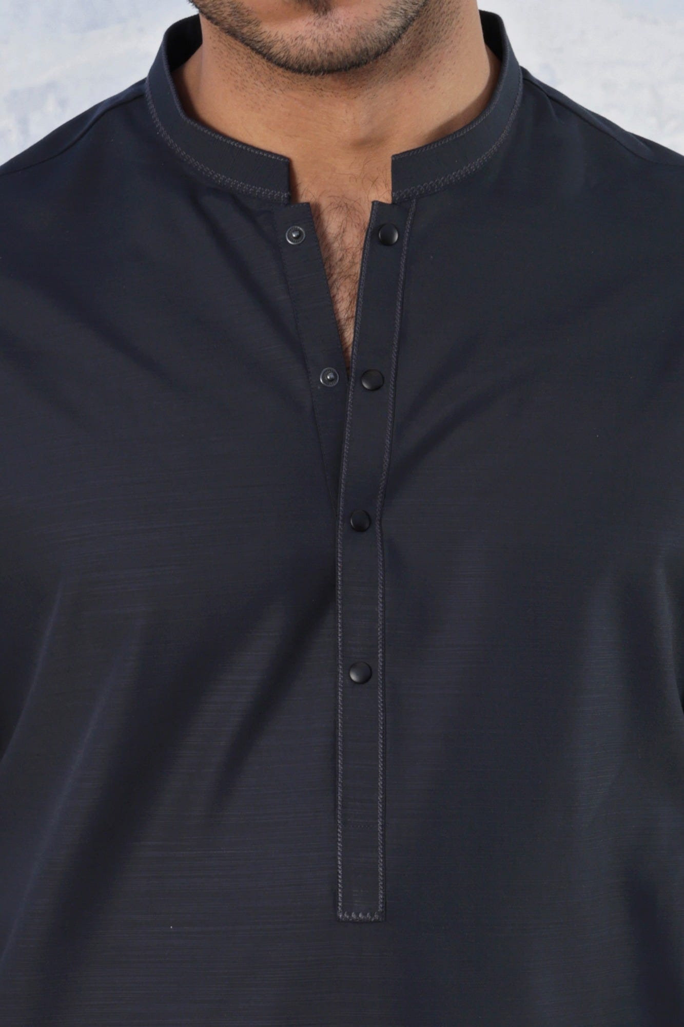 SWEDEN - DEEP GREY BLENDED KAMEEZ SHALWAR