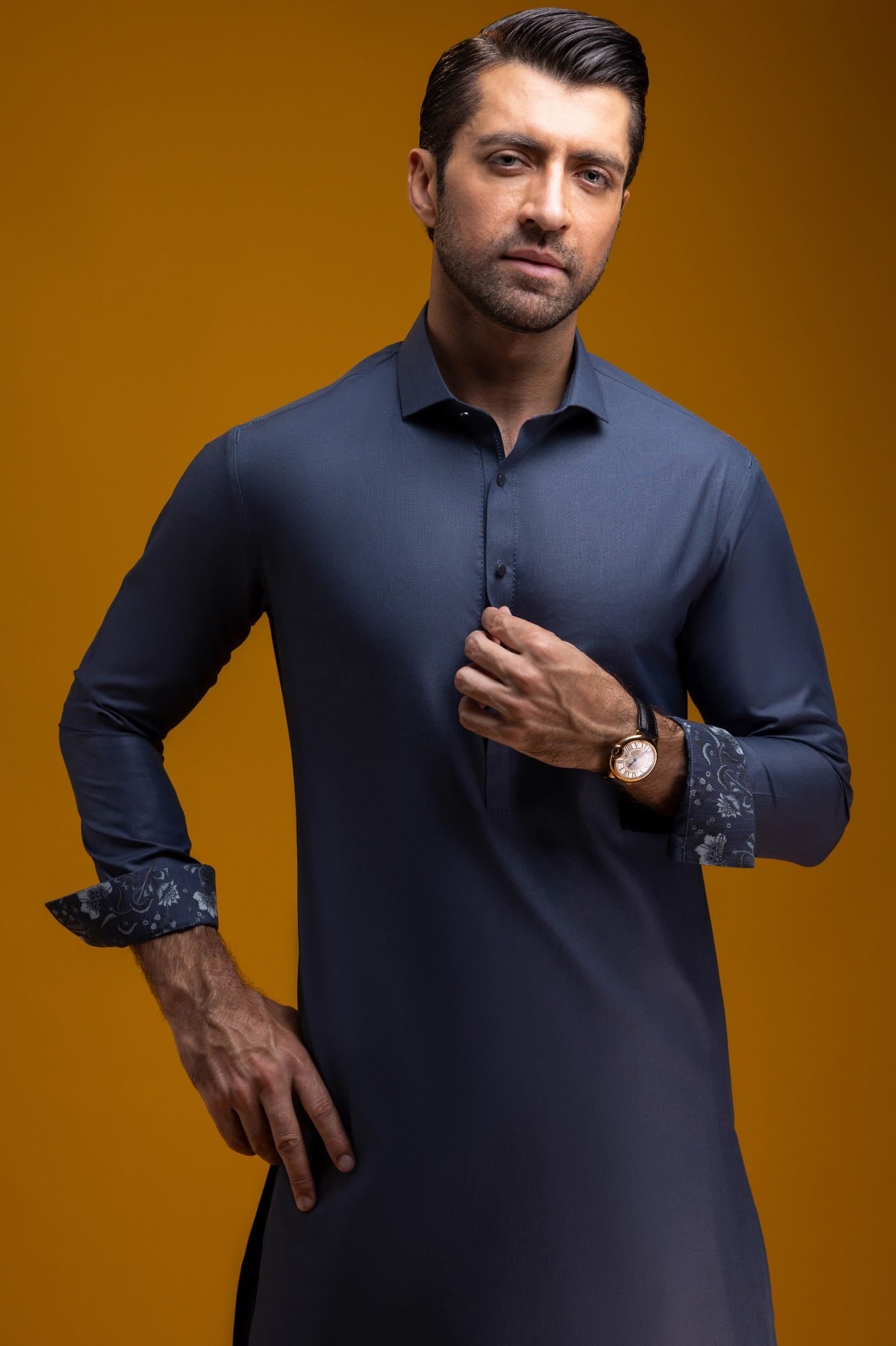 SWITZERLAND - OCEAN BLUE BLENDED KAMEEZ SHALWAR