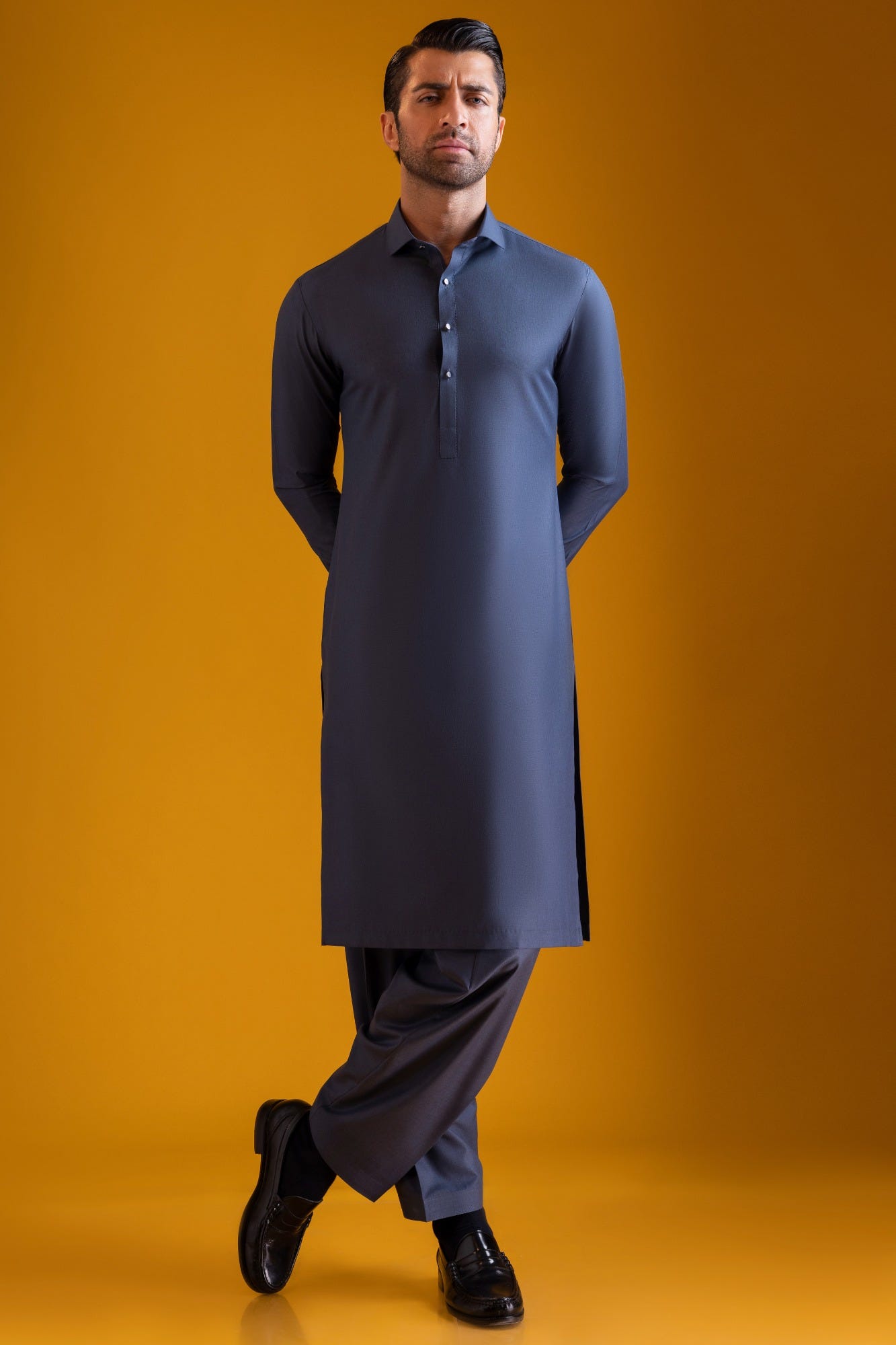 SWITZERLAND - OCEAN BLUE BLENDED KAMEEZ SHALWAR