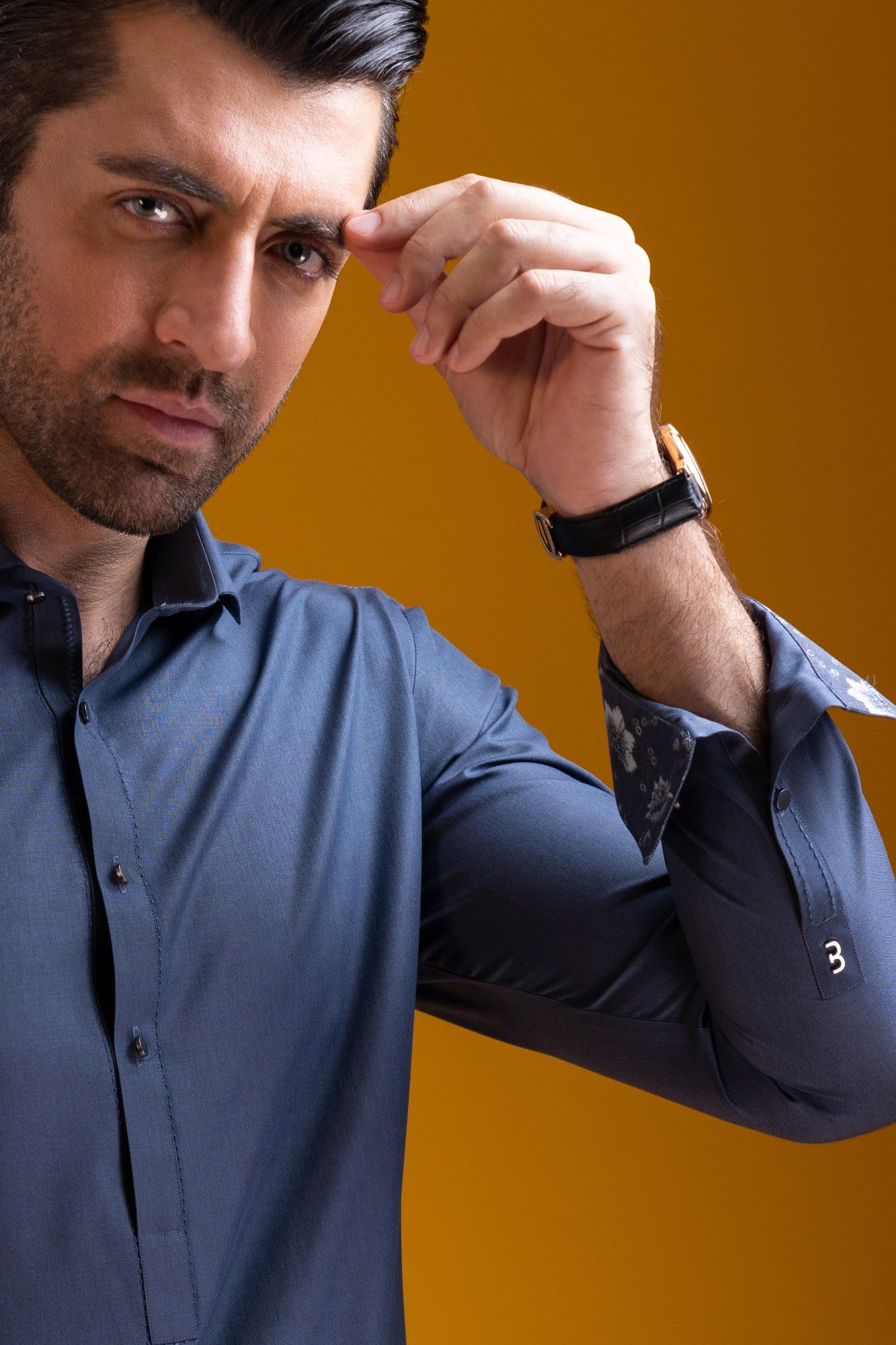 SWITZERLAND - OCEAN BLUE BLENDED KAMEEZ SHALWAR