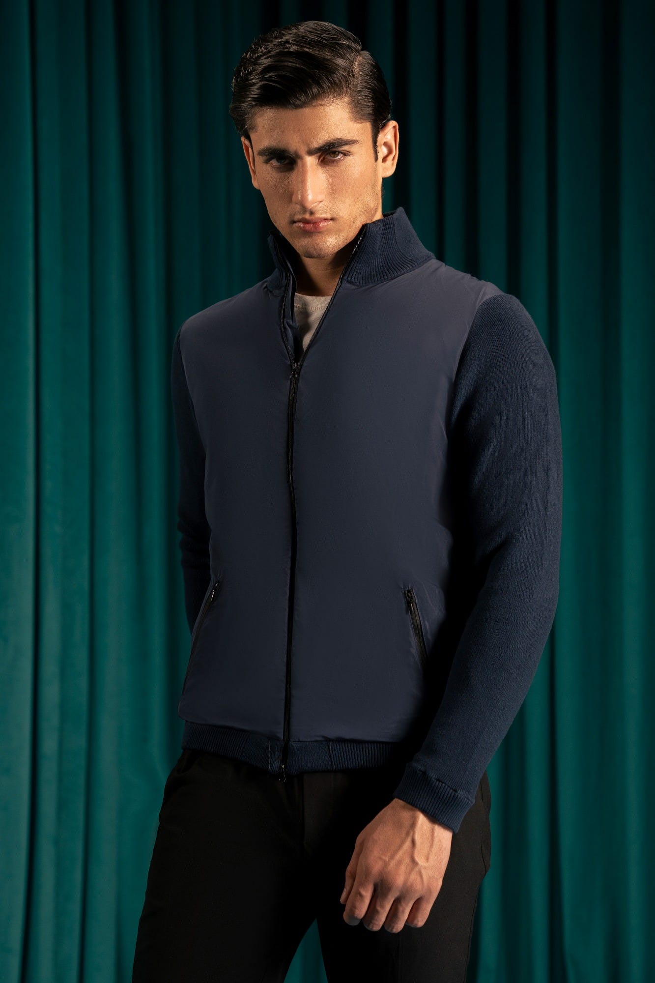 NAVY COTTON HI-FASHION JACKET | CC-SWT-0025