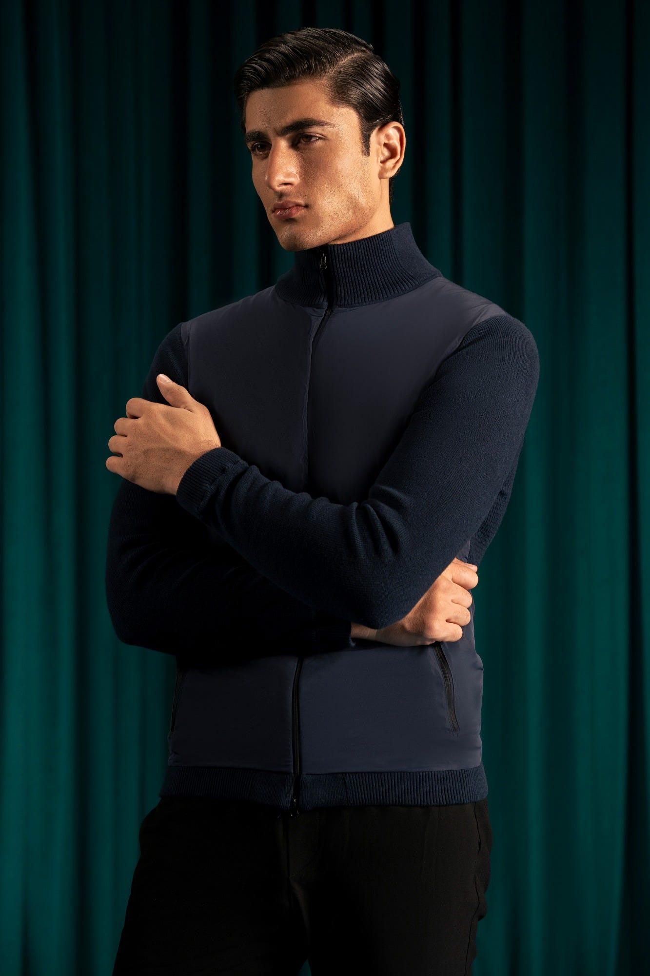 NAVY COTTON HI-FASHION JACKET | CC-SWT-0025