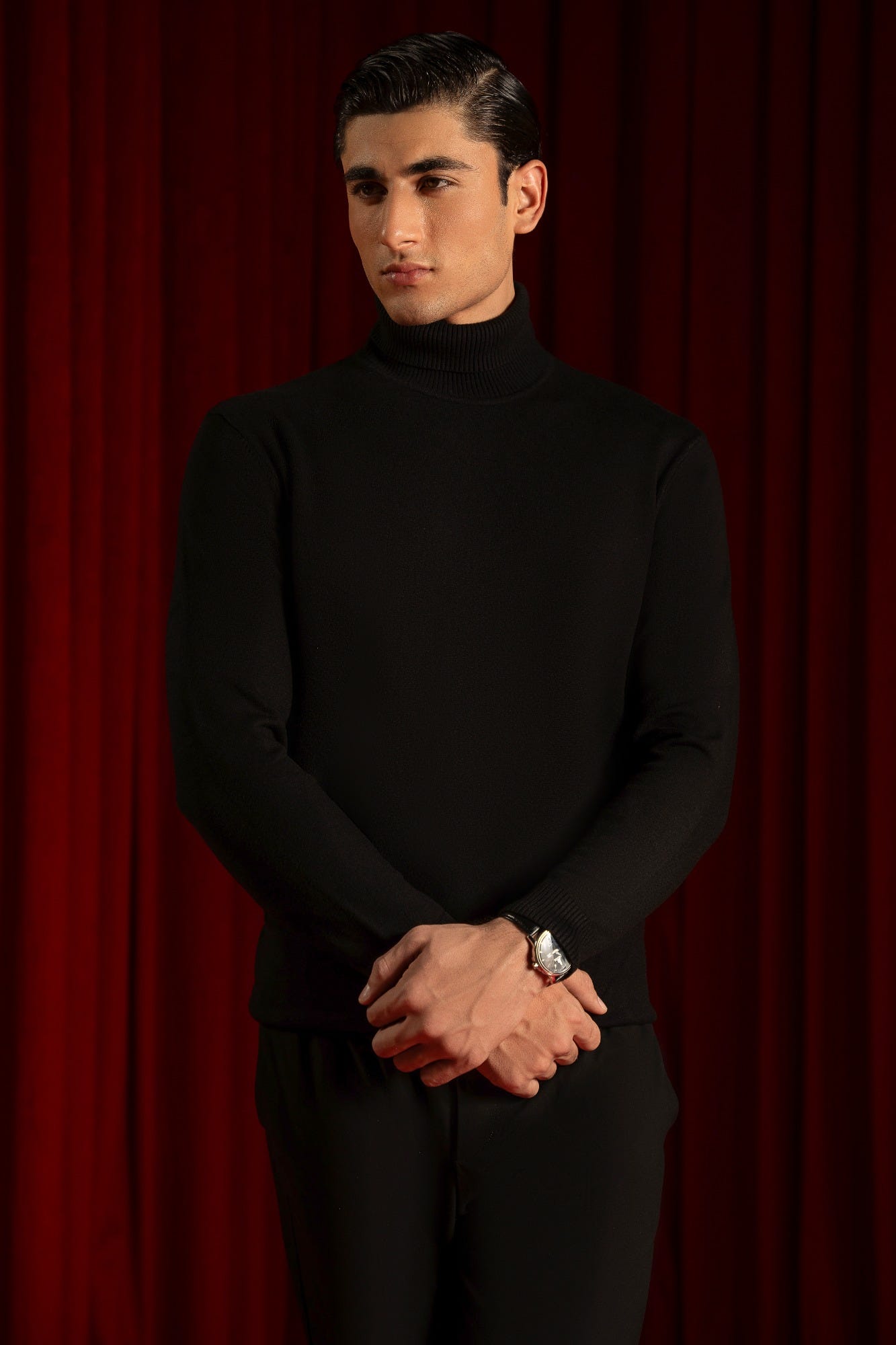 BLACK TURTLENECK SWEATER | CC-SWT-0033