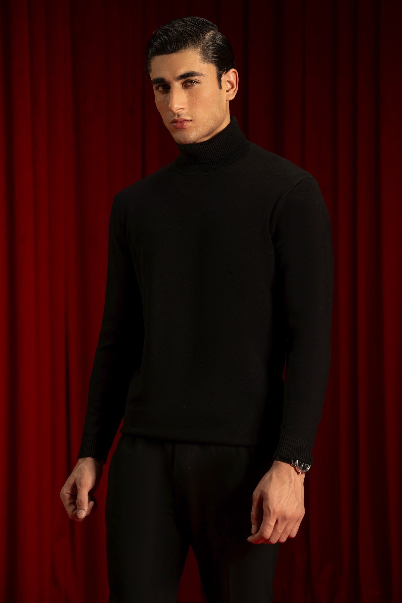 BLACK TURTLENECK SWEATER | CC-SWT-0033