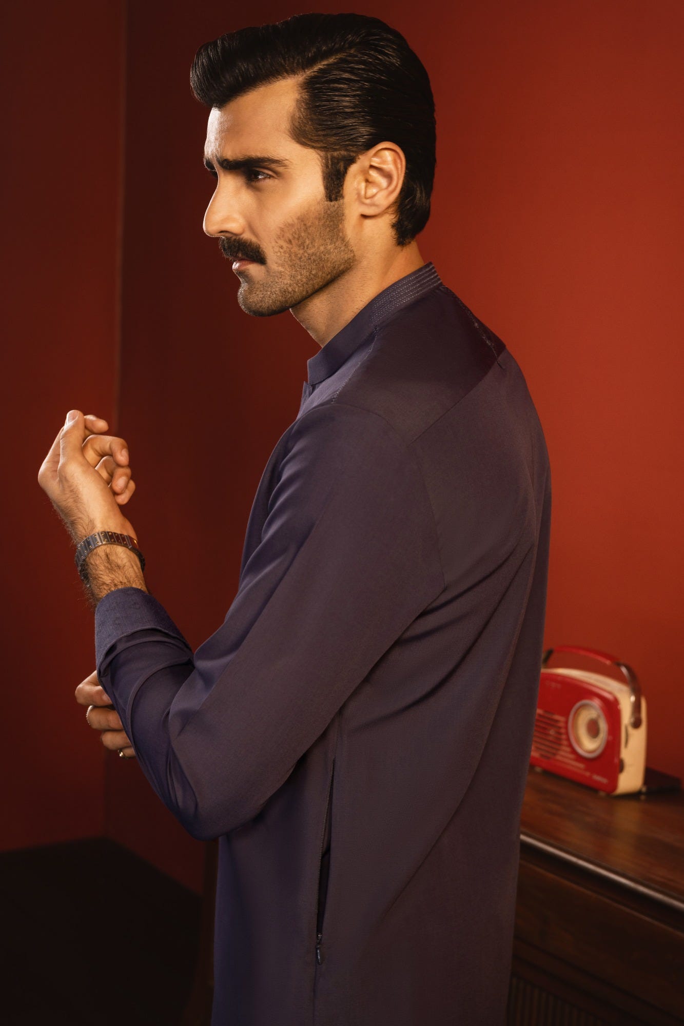 TOKYO - DULL BLUE BLENDED KAMEEZ SHALWAR