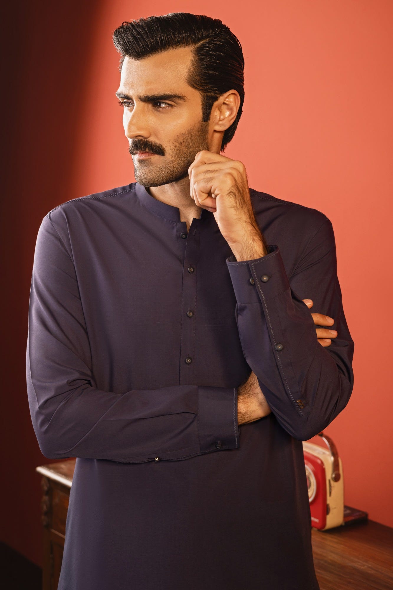 TOKYO - DULL BLUE BLENDED KAMEEZ SHALWAR