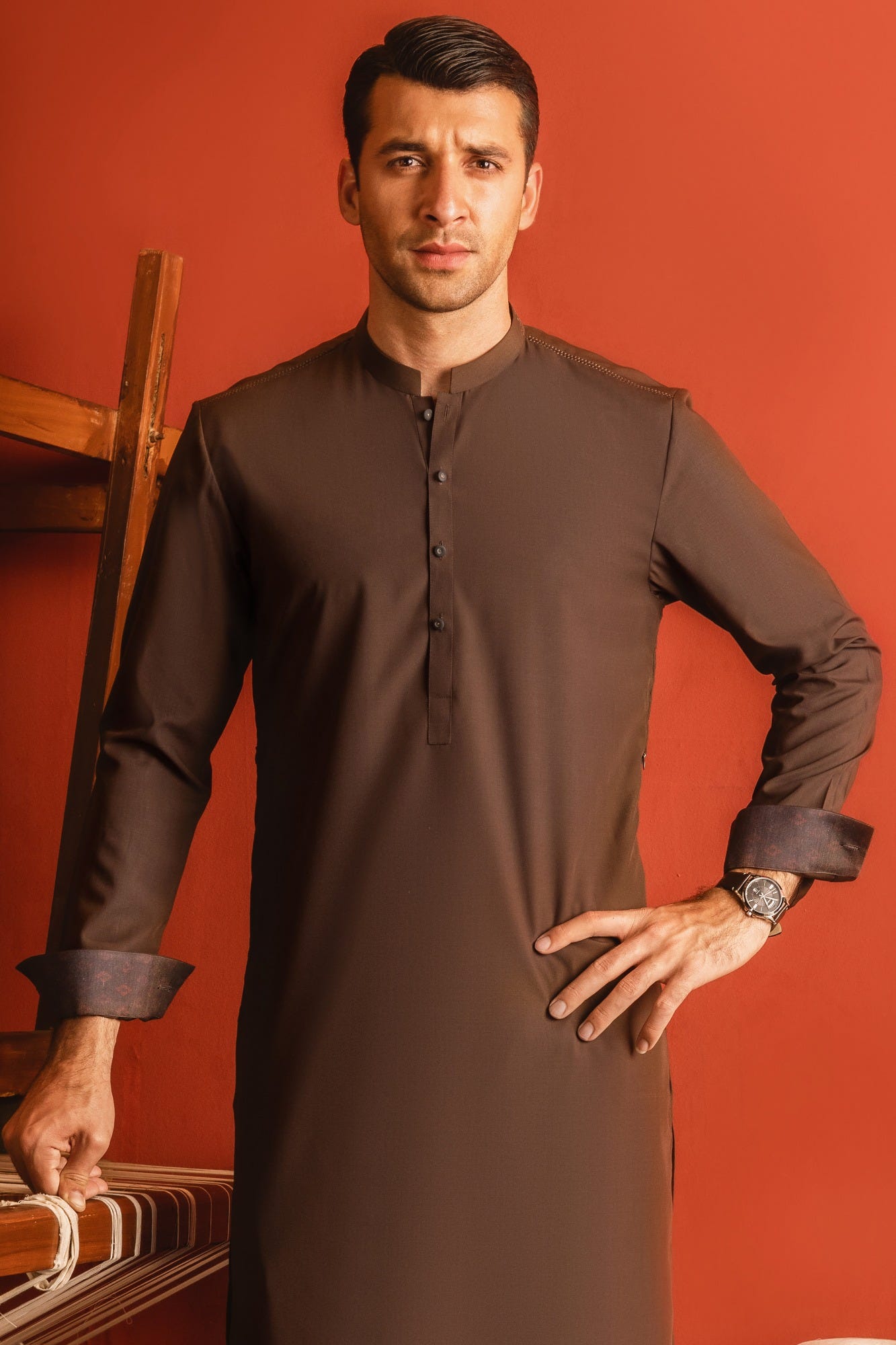 TOKYO - BROWN BLENDED KAMEEZ SHALWAR