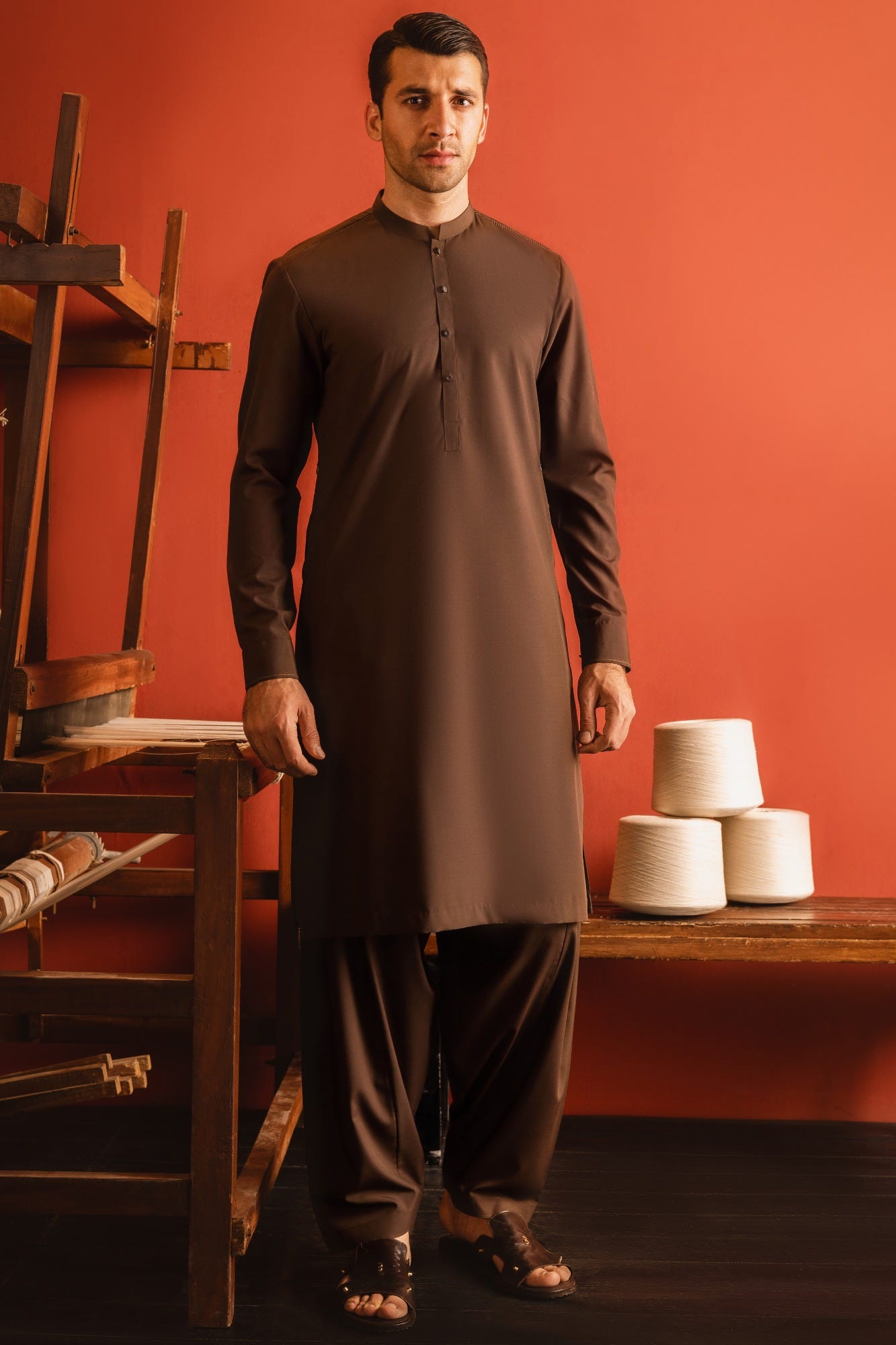 TOKYO - BROWN BLENDED KAMEEZ SHALWAR