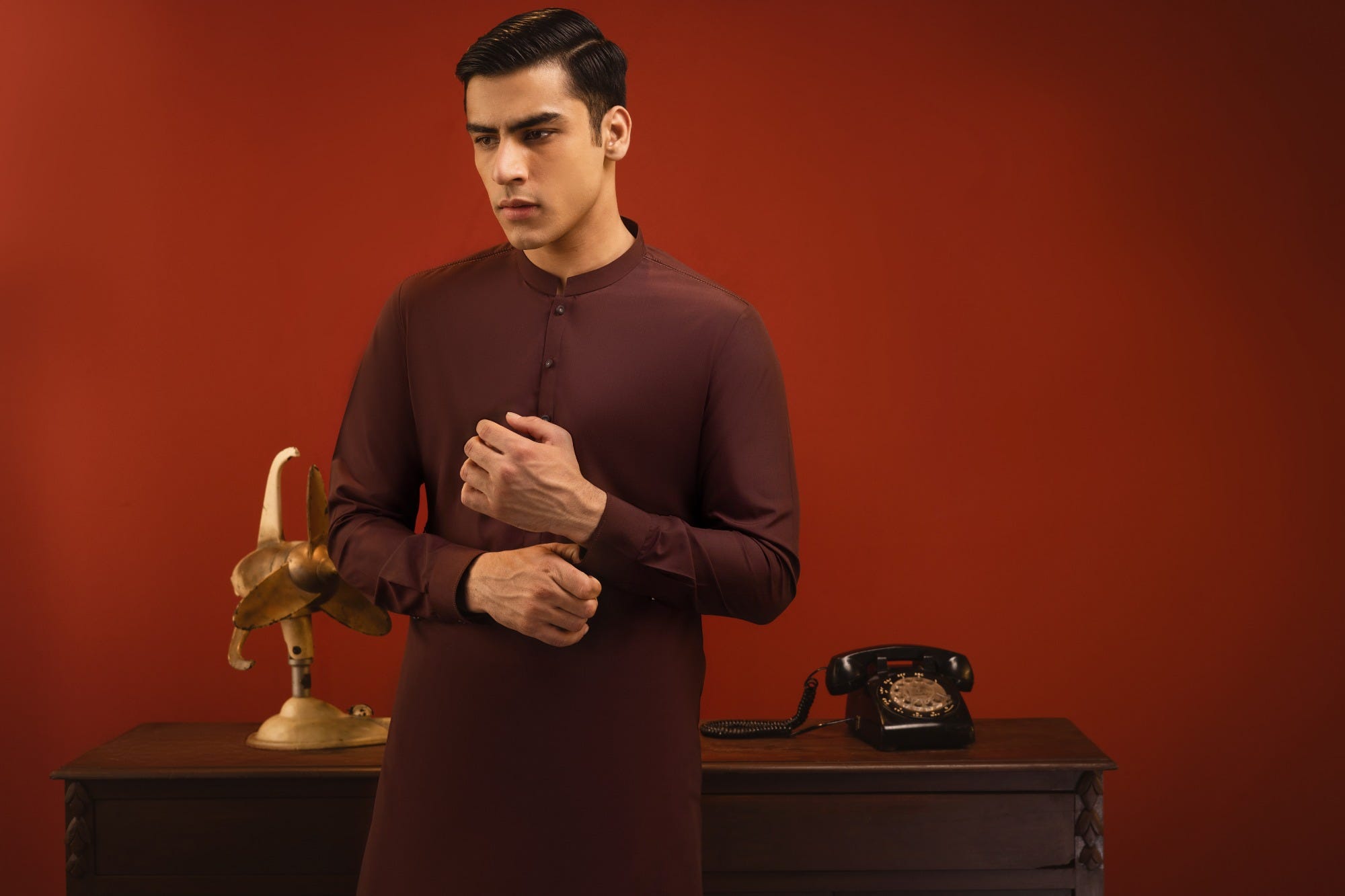 TOKYO - DARK MAROON BLENDED KAMEEZ SHALWAR