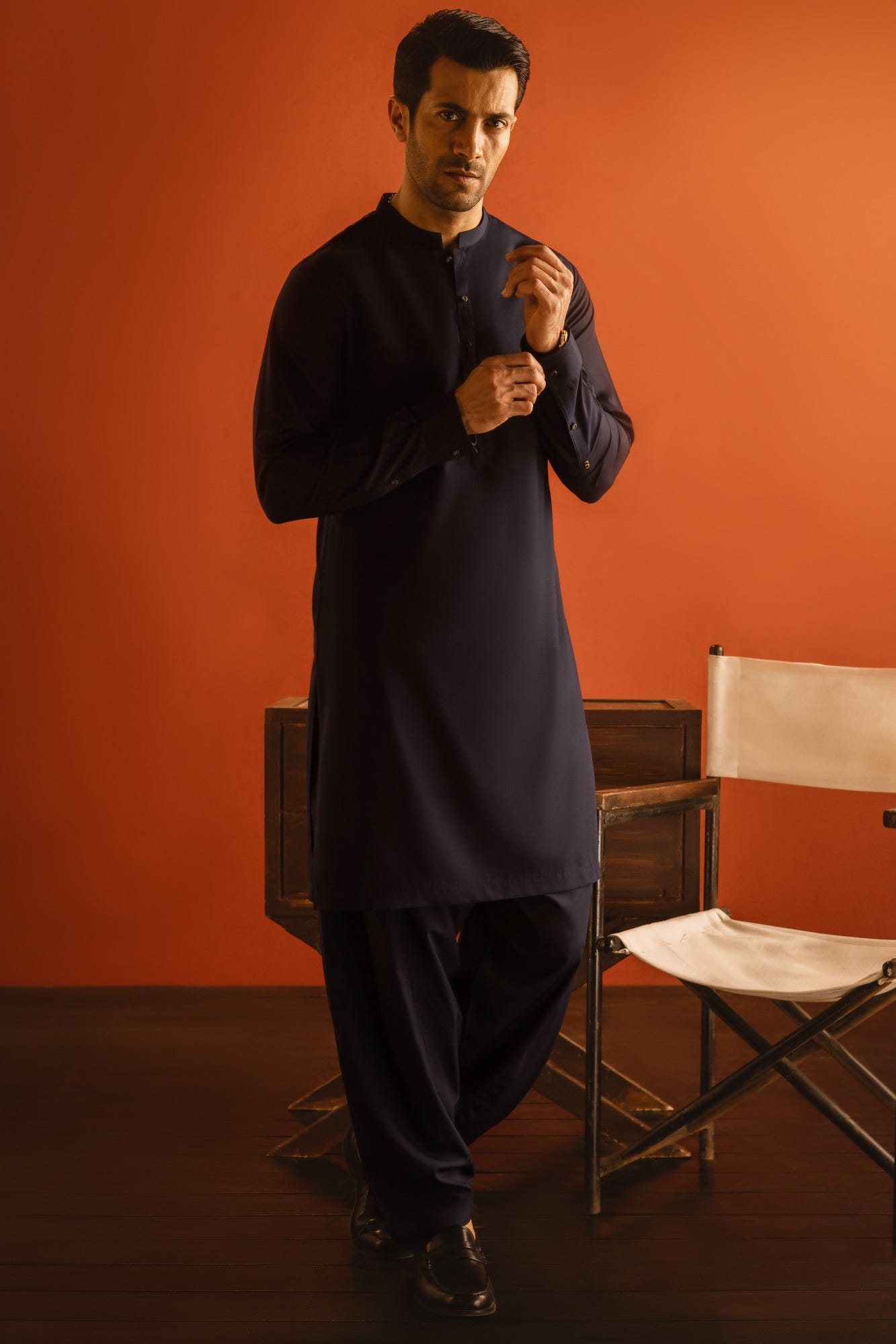 TOKYO - NAVY BLENDED KAMEEZ SHALWAR
