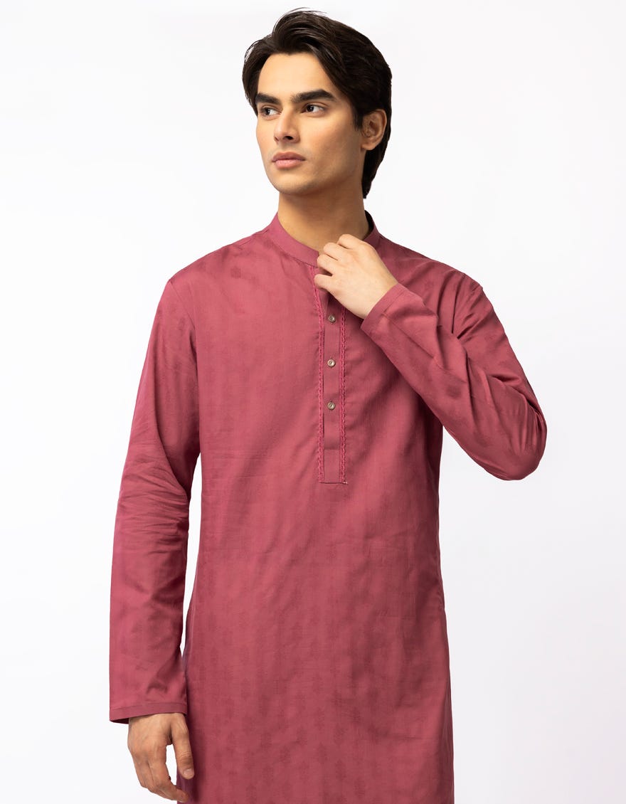 PINK COTTON FORMAL KURTA