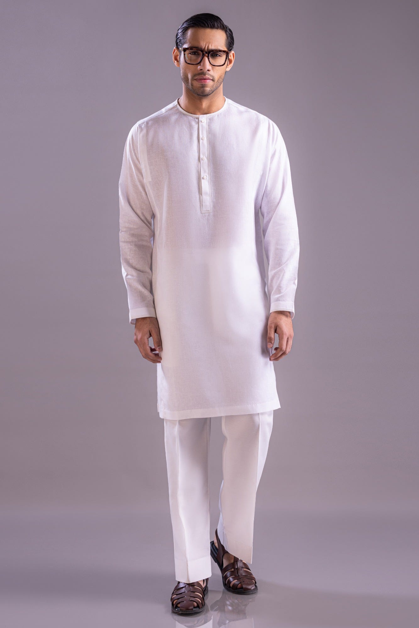 VIGO - WHITE BLENDED KURTA TROUSER