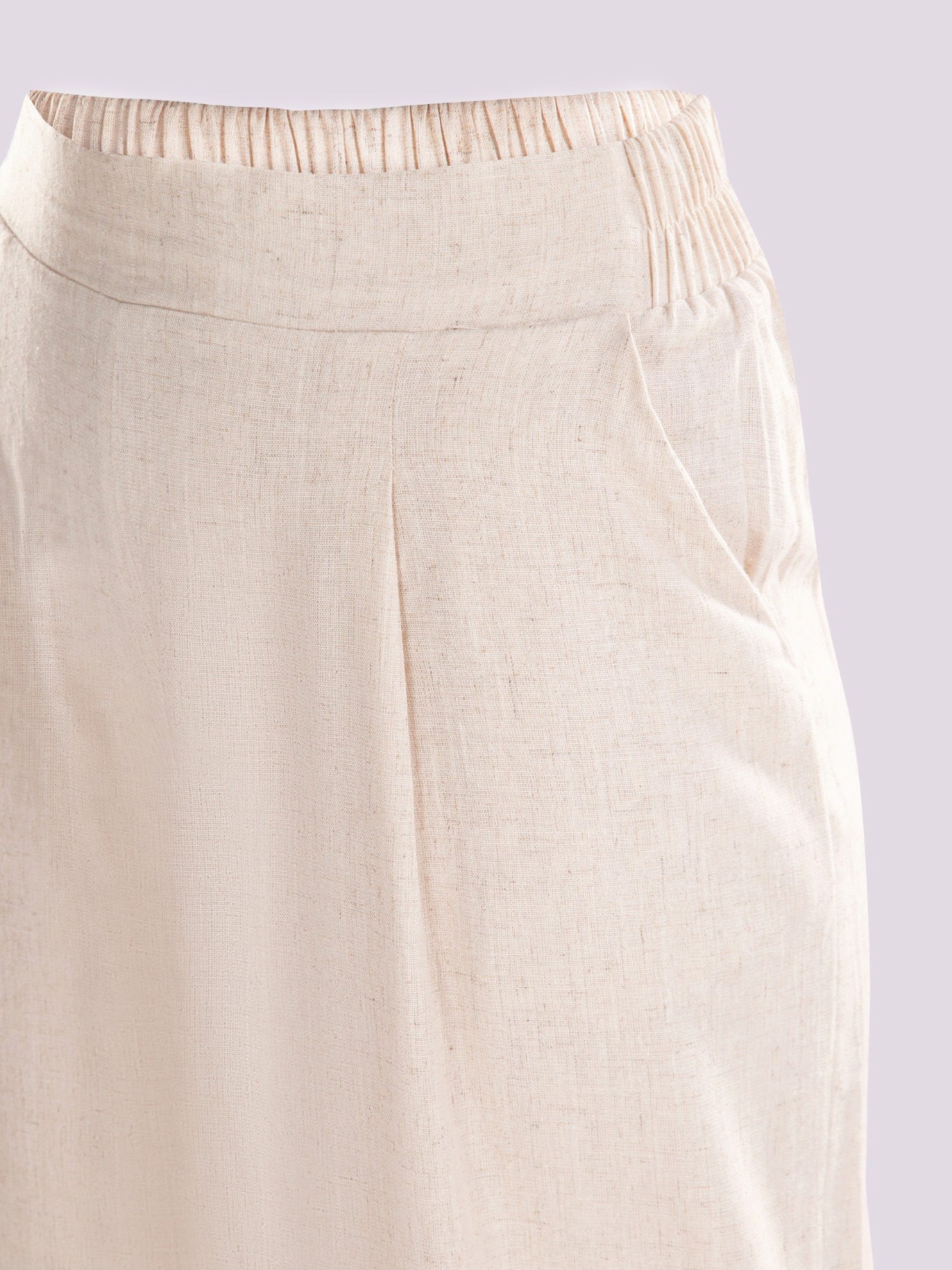 BEIGE WIDE-LEG TROUSERS