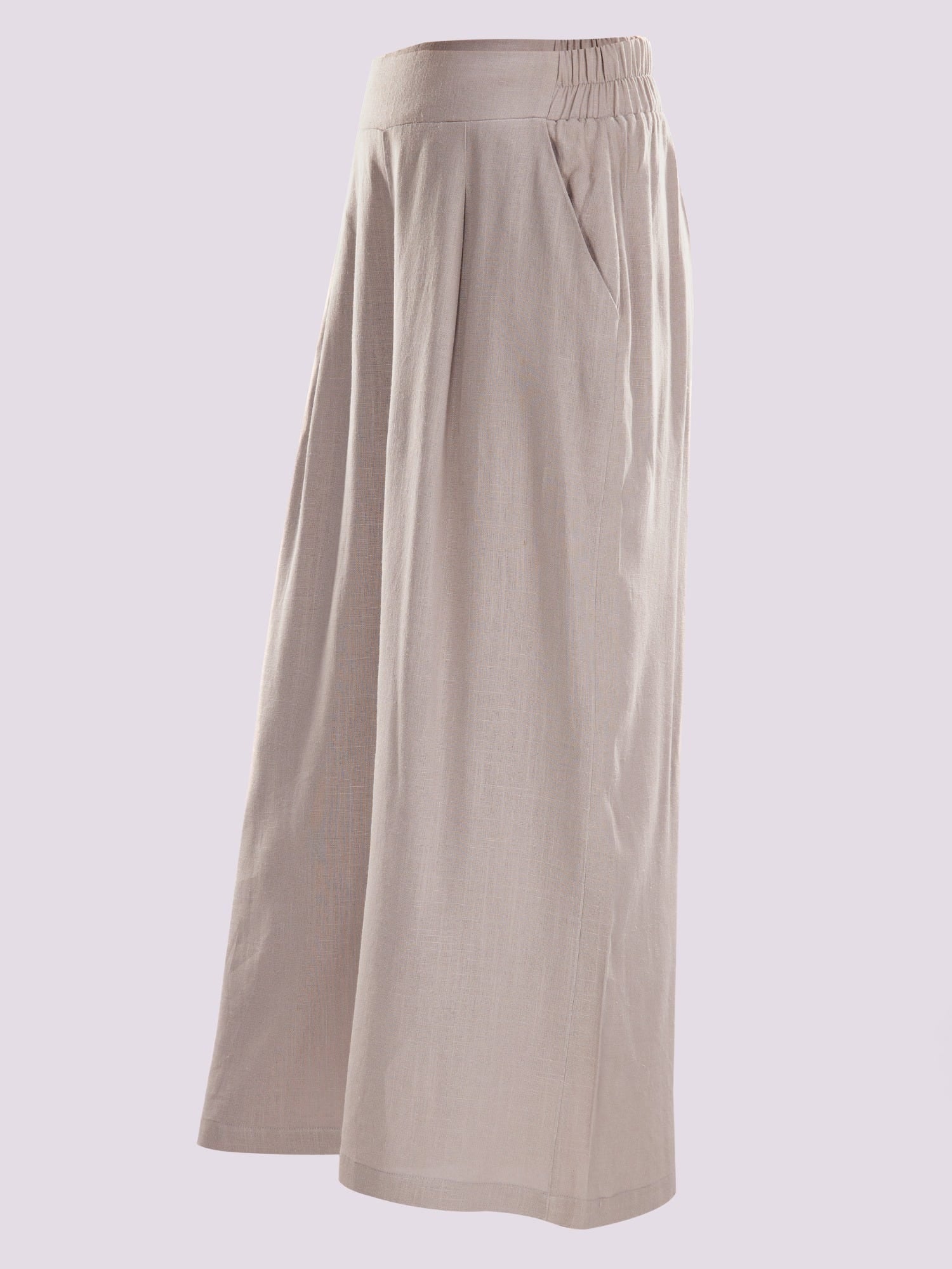 LIGHT GREY WIDE-LEG TROUSERS