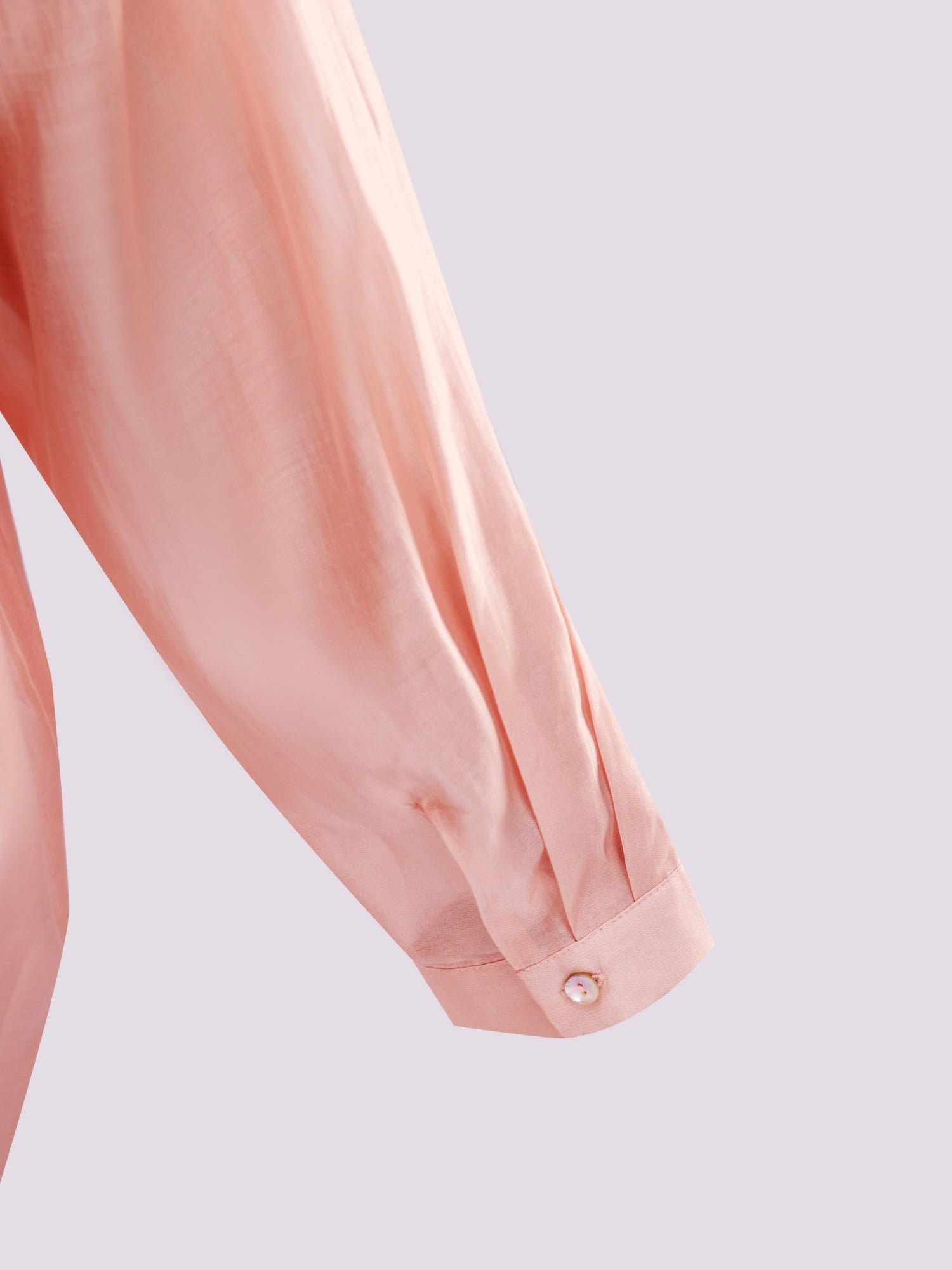 LIGHT PINK OVERSIZED SHEER BUTTON-DOWN SHIRT