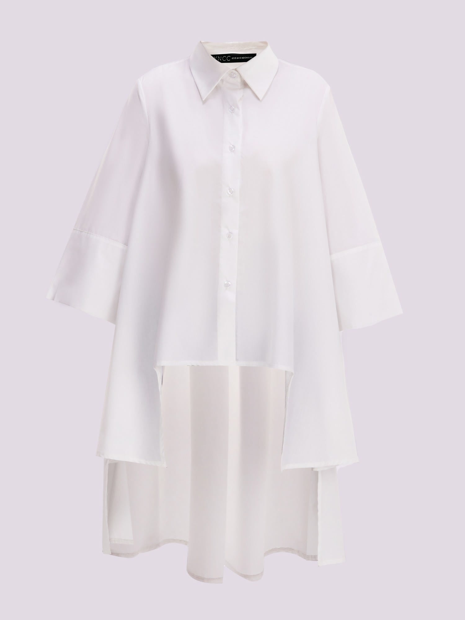 WHITE OVERSIZED ASYMMETRICAL SHIRT