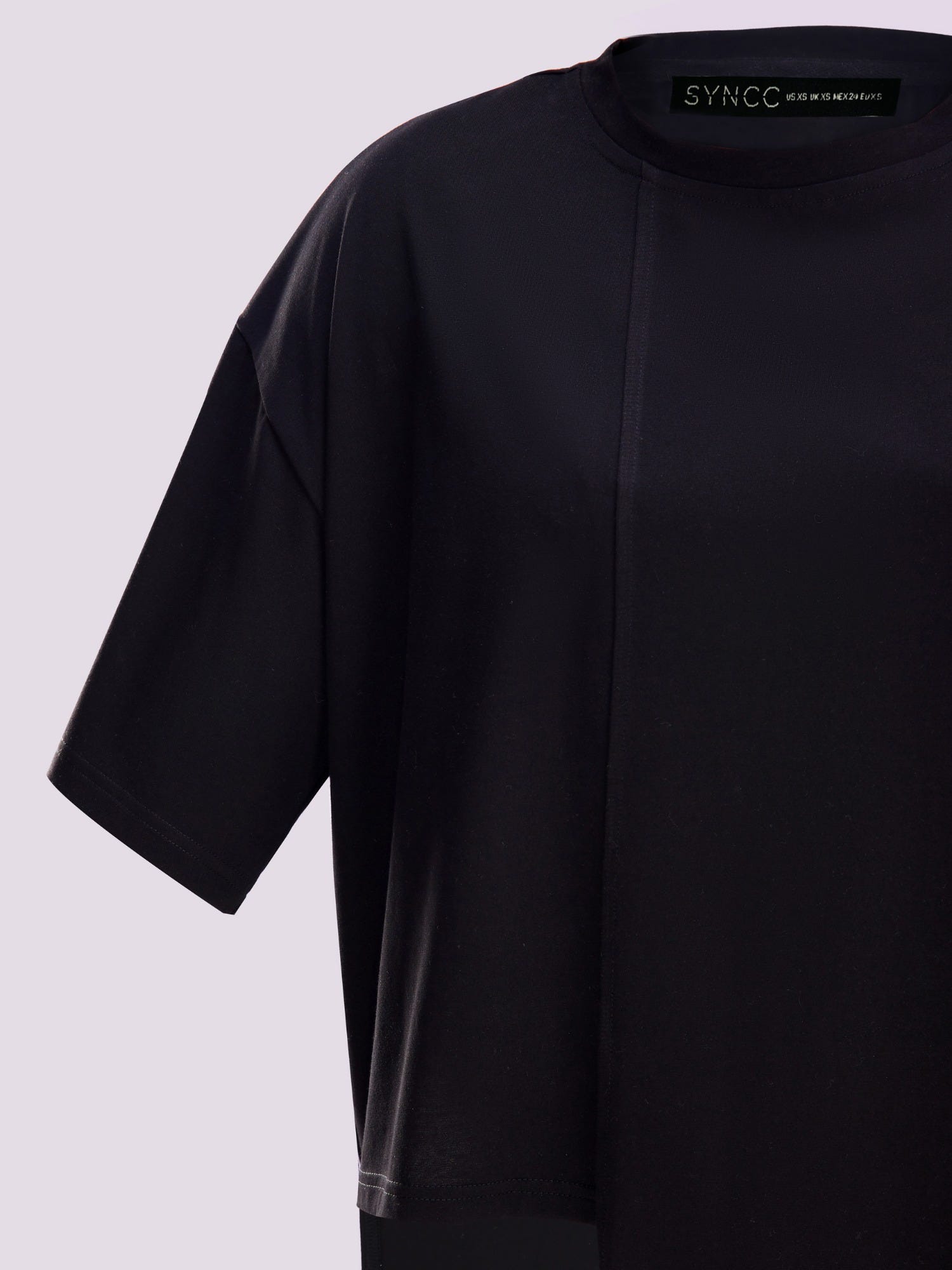 BLACK ASYMMETRICAL T-SHIRT-05B