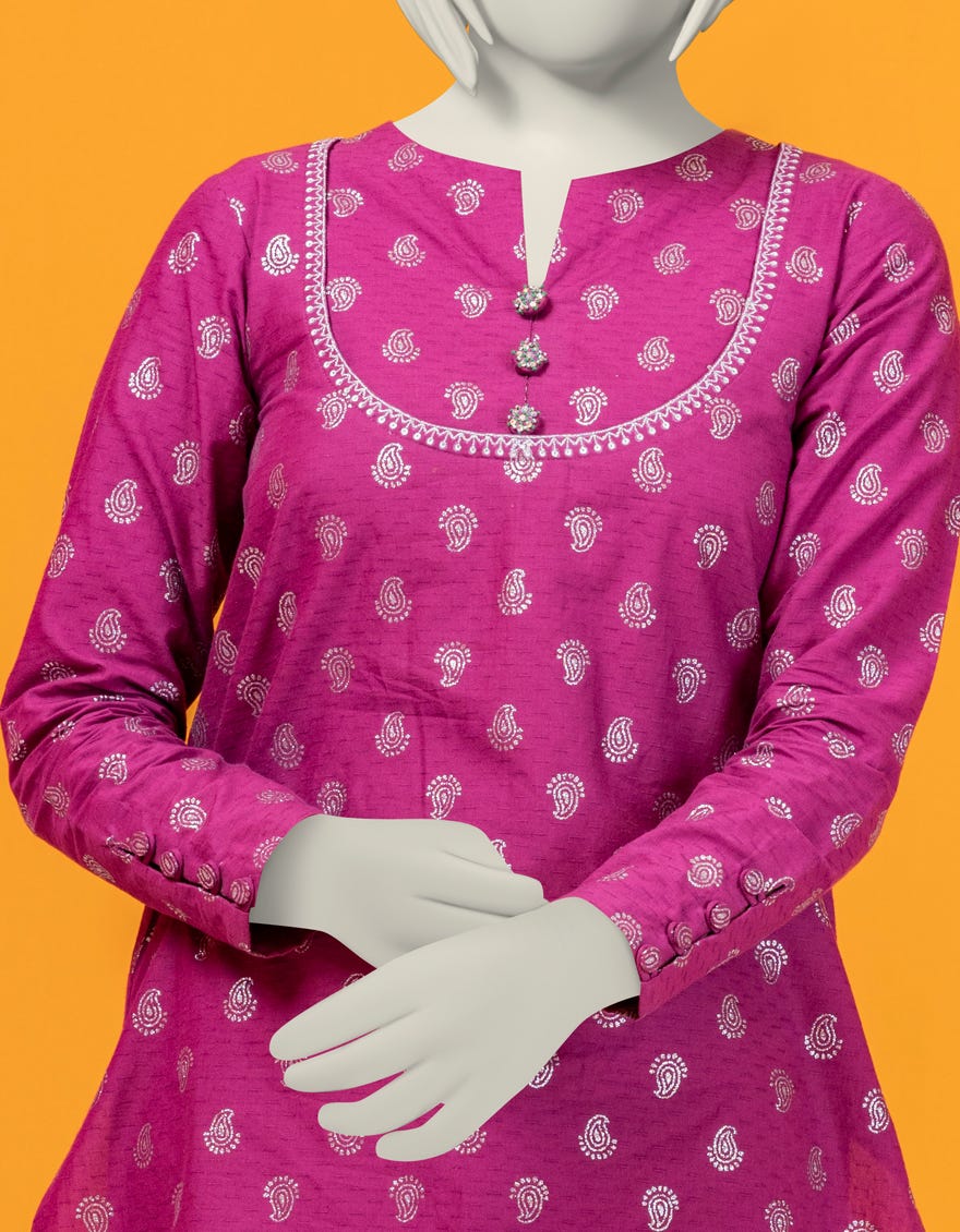 Magenta Textured Stitched 2 Piece | Jgk-S-Ygtl-420-24