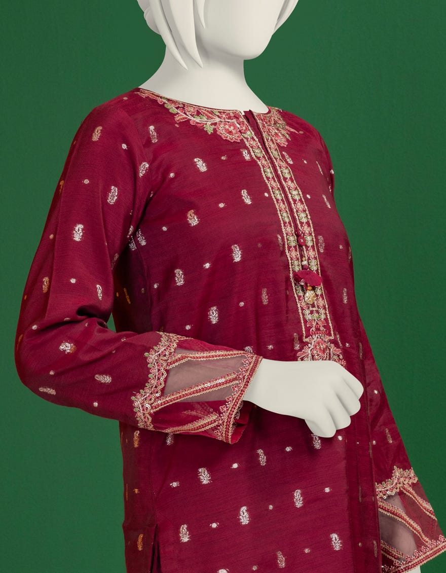 Maroon Jacquard Stitched 3 Piece | Jygk-S-Ygtl-608-24