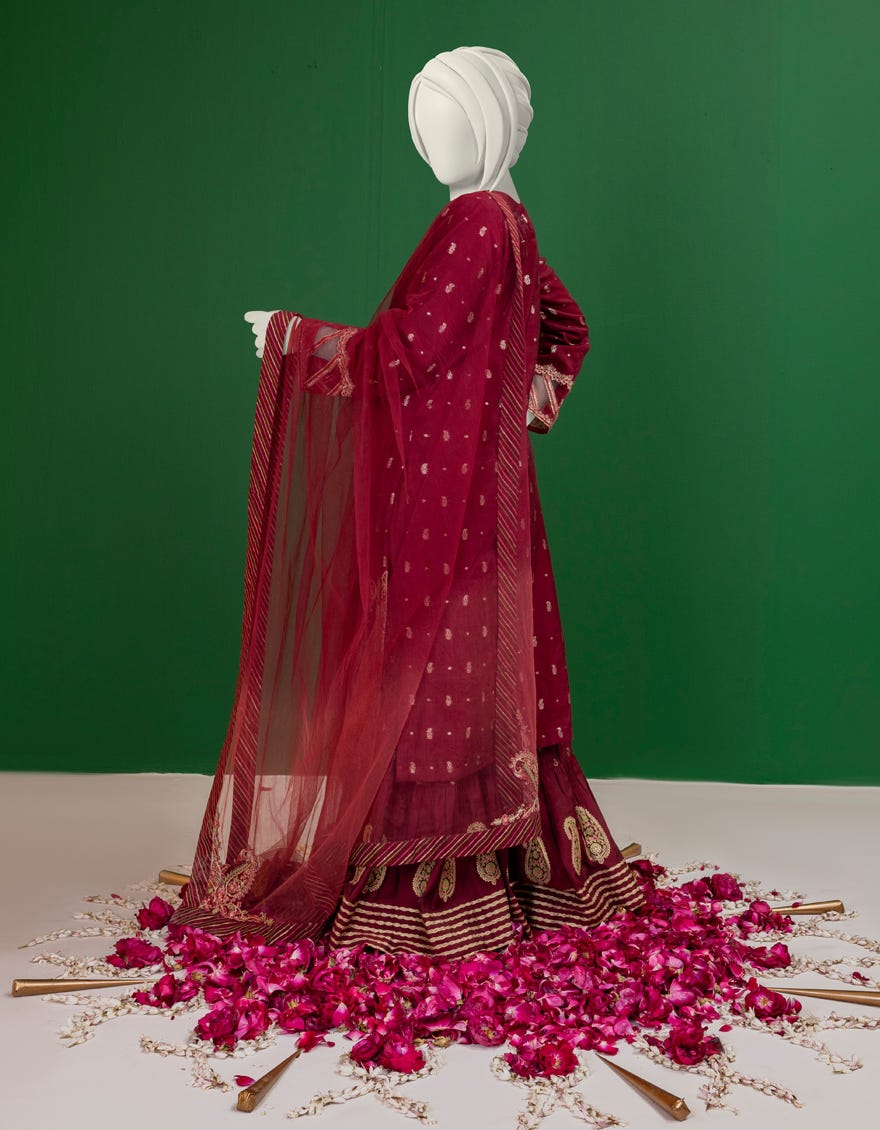 Maroon Jacquard Stitched 3 Piece | Jygk-S-Ygtl-608-24